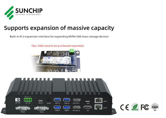 De Rand van RK3588 8K Gegevensverwerkingsdoos 4GB + 32GB Android 12 de Industriële Doos van de Controlespeler