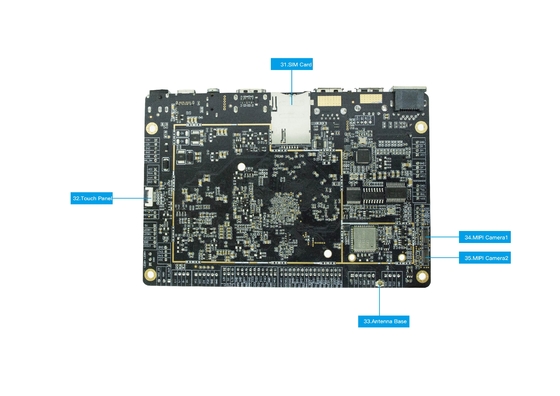 Aangepaste 4G LTE RK3399 moederbord LVDS/EDP-interface voor display